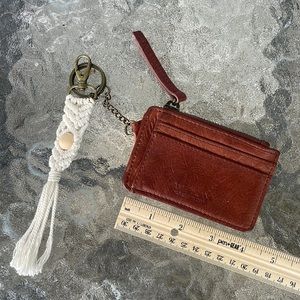 American Leather Co wallet & macrame keychain